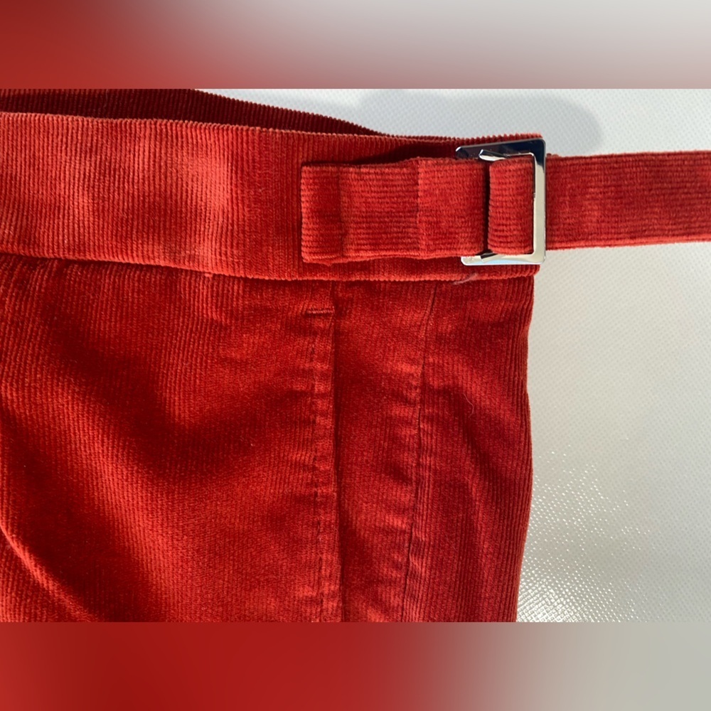 NEW Men's Murano Lucas Carrot Fit Corduroy Pleated Pants Rustic Red $95 - Picture 6 of 11